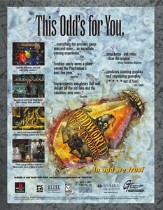 Oddworld Abe's Exodus Playstation 1 PS1 1999 Vintage Impreso Anuncio Arte A - Imagen 1 de 1