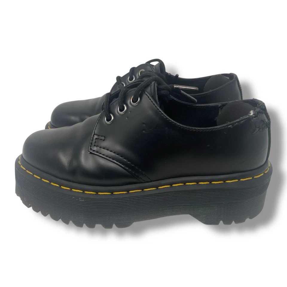 Zapatos Oxford Dr Martens EE. UU. Damas Talla 6 1461 Cuádruple Negro Plataforma Golpeada Foto 1 de 4