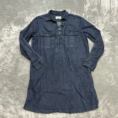 Denim & Supply Ralph Lauren Long Sleeve Denim Lace Up Shirt Dress Womens Small - Image 1 of 4