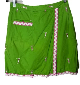 Lilly Pulitzer Größe 2 grün pink bestickt Golf Skort Rock Shorts - Bild 1 von 5