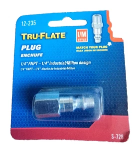 ( 9 Pack )  Tru-Flate 12-235 1/4" FNPT - 1/4" Ind Milton Plug. - Picture 1 of 2