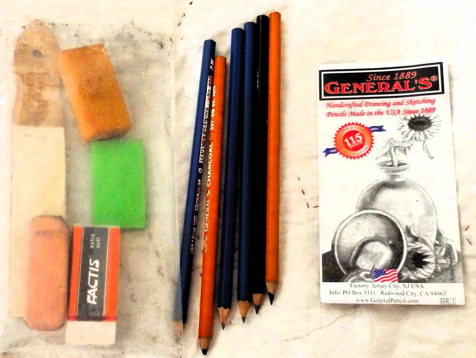 Set of 6 General's Handcrafted Drawing Colored Pencils with Erasers - Image 1 of 1