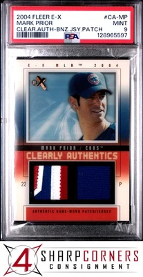 2004 FLEER E-X CLEARLY AUTHENTICS-PATCH BRONZE JERSEY MARK PRIOR /35 POP 1 PSA 9 - Image 1 of 2
