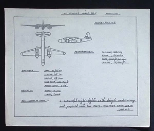 Original WWII Aircraft Recognition Drawing – Douglas Havoc DB-7 Night Fighter - Picture 1 of 3