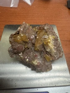152G Shiny Golden Cuboid Barite Fluorite Crystals - Picture 1 of 4