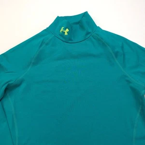 Under Armour Loose ColdGear Small Mock Neck Compression Athleisure Pullover Teal - Picture 1 of 9
