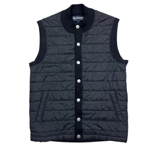 Barbour Men's Essential Gilet Vest Size S Button Quilted Weather Comfort Black - Picture 1 of 11