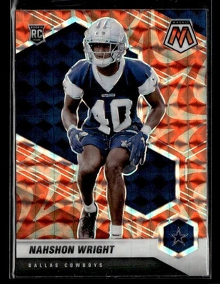 2021 Panini Mosaic Nahshon Wright #349 Prizm Reactive Orange Rookie - Image 1 of 2