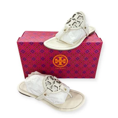 Chanclas Tory Burch 'Miller' Sandalia Cuero Marfil Talla 9 M Foto 1 de 4
