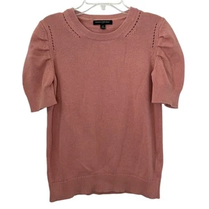 Banana Republic Factory Strickpullover Damen Gr. XS Rosa Puffärmel Baumwolle Oma - Bild 1 von 5