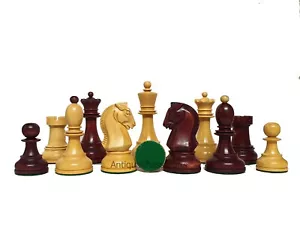 1950s' Fischer Dubrovnik Chess Pieces Boxwood & Mahogany Stained - 3.8 King - Picture 1 of 11