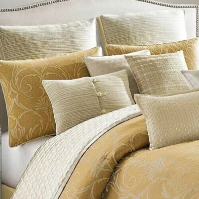 JUEGO DE 2 CANDICE OLSON Amour EURO SHAM 26" X 26" Caqui Dorado Crema Tejido Texturizado Foto 1 de 4
