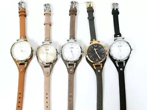 NUEVO RELOJ FOSSIL GEORGIA ORO, ORO ROSA, TONO PLATEADO, CORREA DE CUERO DELGADO - Imagen 1 de 22
