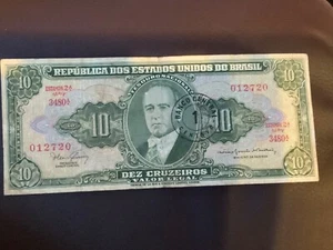 REPUBLICA DOS ESTADOS UNIDOS DO BRASILIEN 10 BANKNOTE MIT DEZ CRUZEIROS - Bild 1 von 6