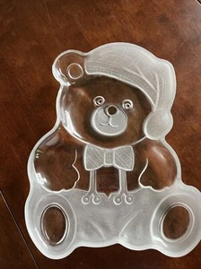 "Hermoso plato de Navidad Crystal Bear Home -Ayudante de Santa 1"" nuevo en caja" - Imagen 1 de 4