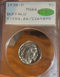 1938-D Rattler! PCGS/CAC MS66 Buffalo Nickel - Picture 1 of 4