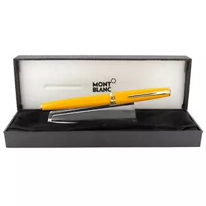 Montblanc Generations 2000 pluma estilográfica amarilla y dorada ancha nueva en caja nunca entintada - Imagen 1 de 8
