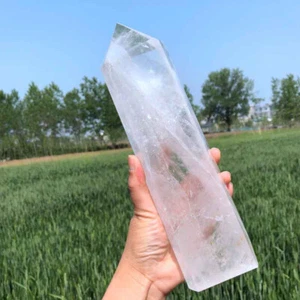 3,45 Pfund natürlicher weißer Quarz Obelisk geschnitzter Kristall Turm Stab Reiki.XA6271 - Bild 1 von 14