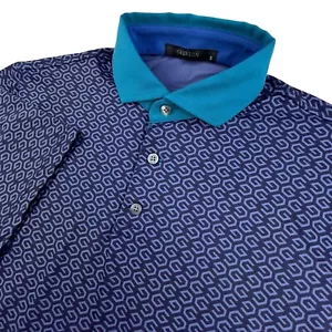 Greyson Golf Polo Herren S Blau Geometric G Logo Performance Stretch NEU - Bild 1 von 11