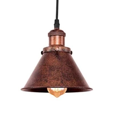 Farmhouse Copper Pendant Light Rustic Cone Shade Mounted 7.09 inch Copper-Small - Imagem 1 de 4