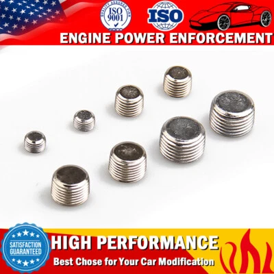 PRECISION AUTO LABS Steel Fitting Pipe Plug Set 6352G Assortment Chrome Kit 1/8" 1/4" 3/8" 1/2" NPT