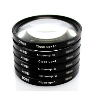 55mm Close-Up Filters Macro Lens Set(+1,2,3,4,8,10) For DSLR Camera Nikon Sony 