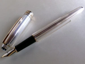 Montblanc Meisterstuck Solitaire 1448 Fountain Pen 18K Nib Sterling Silver 925 - Picture 1 of 12