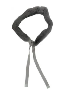 Max Mara Women's Dark Grey Lipsia Rabbit Fur Collar One Size NWT - Picture 1 of 2