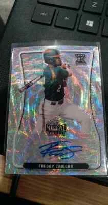 2020 Leaf Metal Draft Freddy Zamora Silver Wave Auto RC Brewers Mint - Image 1 of 2