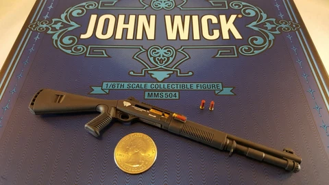 Hot Toys MMS504 JOHN WICK 1/6 action Figure's Benelli M4 super shotgun + 2 shell Cover
