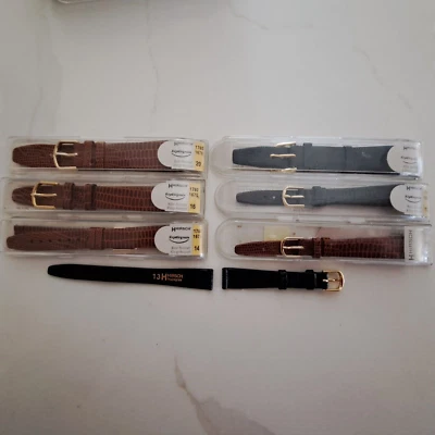 GENUINE HIRSCH  REPTILEGRAIN Luxury WATCH BAND Gold Buckle NOS many sizes/colors - Image 1 of 3