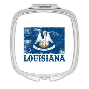 Gift Compact Mirror : Louisiana Flag Distressed Souvenir State USA Christmas - Picture 1 of 3