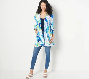 Cardigan Susan Graver Passport Shirt Ocean XS Nuova - Foto 1 di 1