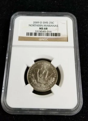 2009-D SMS NGC MS68 25c Northern Marianas Quarter  - Image 1 of 2