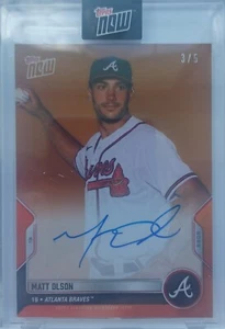 Matt Olson BRAVES 2022 TOPPS NOW ROAD OPENING DAY ON CARD AUTO ORANGE /5 OD-234E - Picture 1 of 7