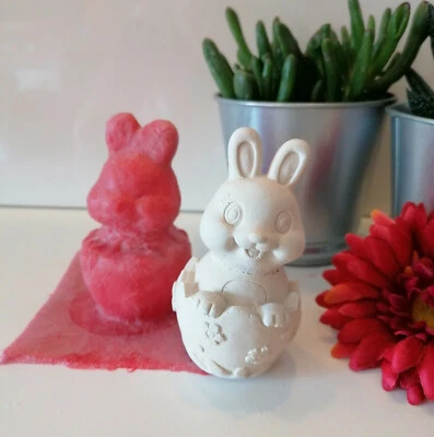 HANDARBEIT Handmade Latex Mould Mold Concrete Mould Concrete Bunny Easter Bunny (129)