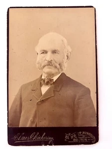 Carta armadio antica fotografia Gleason Pratt Chickering Mutton Chop basette - Foto 1 di 5