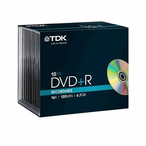 1x10 PACK TDK DVD+R Rohlinge WriteOnce 4.7GB 120min 16x SLIM CASE NEU 010-249 - Bild 1 von 3
