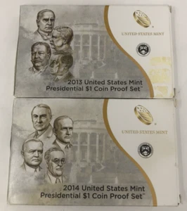 2013 & 2014 US Mint Presidential $1 Coin Proof Sets #0231 - Picture 1 of 9