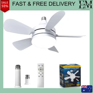 Socket Fan Light -18" Ceiling Fan with Light and Remote, E26/E27/B22 Plug in Fan - Picture 1 of 16