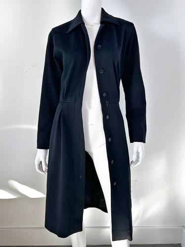 SAINT LAURENT (YSL) Cappotto Saint Laurent Rive Gauche lungo nero taglia 36