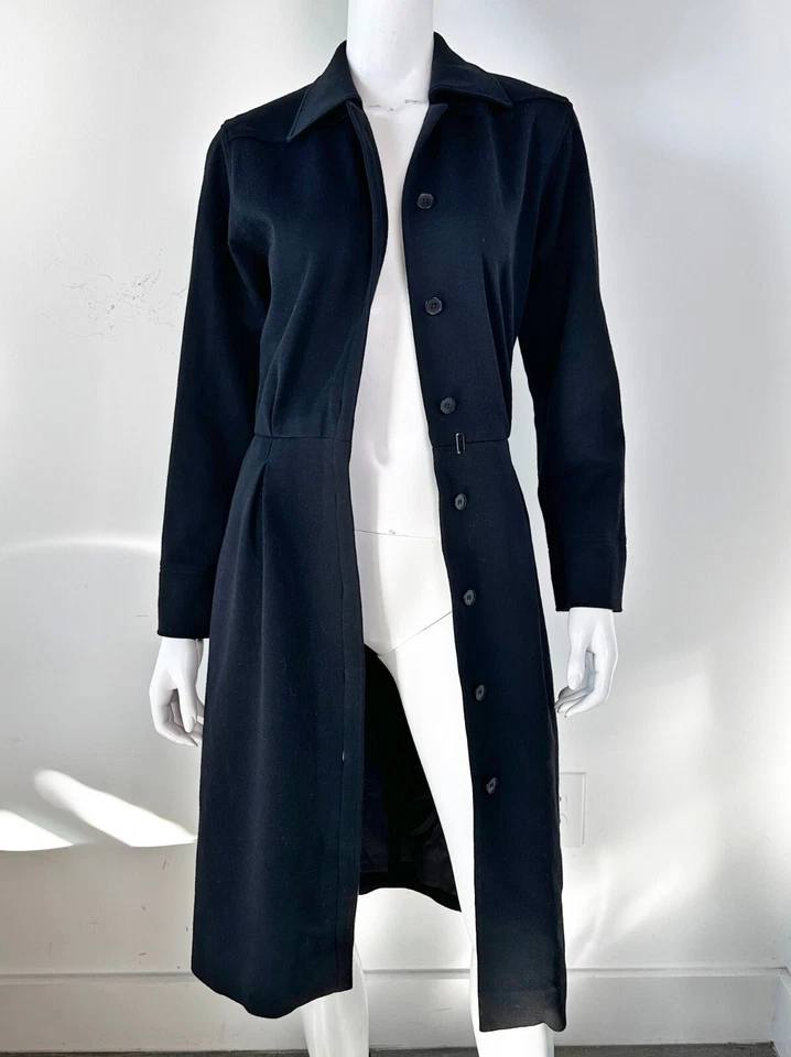 Saint Laurent Coat Rive Gauche Long Black Size 36 - Image 1 of 3