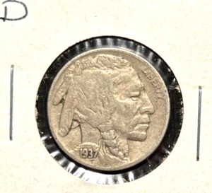 1937-D buffalo nickel VF/XF - Picture 1 of 2