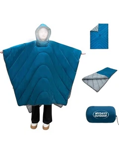 Mydays Outdoor Sleeping Bag Poncho Warm Camping Blanket,Wearable Sleeping Bag - Picture 1 of 6