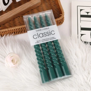 4 Pcs Threaded Color Spiral Taper Candles Fireplace Smokeless Tall Thin Pole AT - Picture 1 of 18