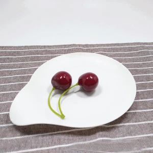 4" White Tear Drop Plastic Small Dessert Serving Party Plates for Wedding Party - Picture 1 of 4
