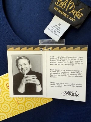 Camiseta sin mangas Bob Mackie Usable Art Azul Marino Mediana 75% Seda, 25% Nylon Nueva con etiquetas Foto 1 de 4