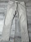 Marks And Spencer Mens Grey Stonewashed Slim Fit Jeans W34 L31