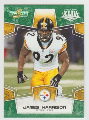 JAMES HARRISON 2008 Score Super Bowl XLIII GREEN #255 Rare Rookie Card SP RC - Image 1 of 2
