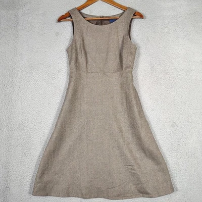 Vestido para mujer J.Crew 2 espiga tostado 100 % lana línea A preppy vintage retro Foto 1 de 4